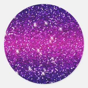 Glitters Sparkles Purple Pink Texture Classic Round Sticker