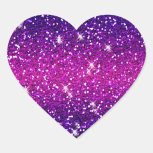 Glitters Sparkles Purple Pink Texture Heart Sticker