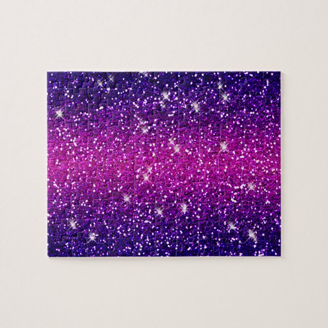 Glitters Sparkles Purple Pink Texture Jigsaw Puzzle (Horizontal)