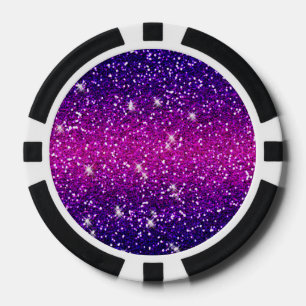 Glitters Sparkles Purple Pink Texture Poker Chips