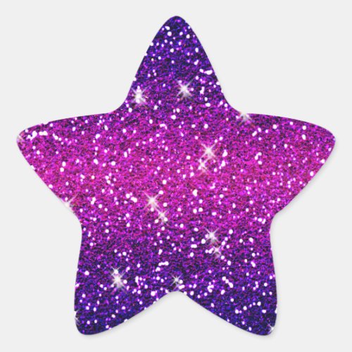 Glitters Sparkles Purple Pink Texture Star Sticker