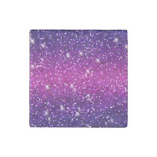 Glitters Sparkles Purple Pink Texture Stone Magnet