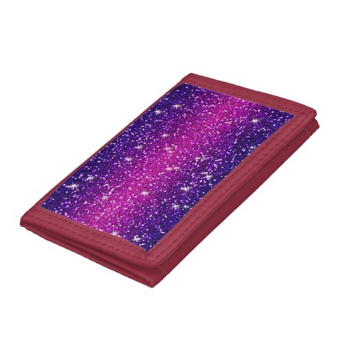 Glitters Sparkles Purple Pink Texture Trifold Wallet