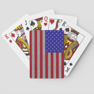 Glittery American Flag Poker Cards