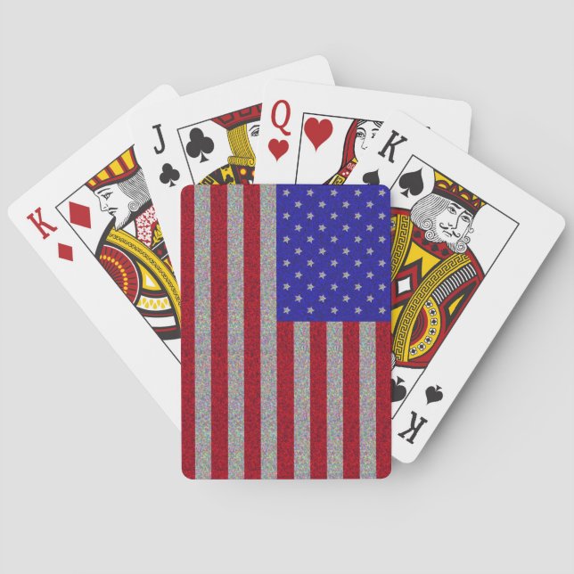 Glittery American Flag Poker Cards (Back)