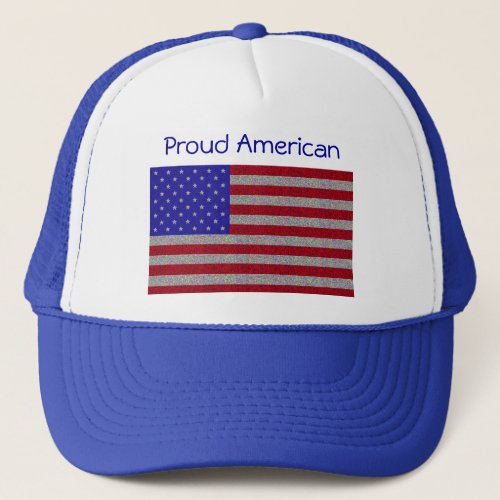 Glittery American Flag Trucker Hat