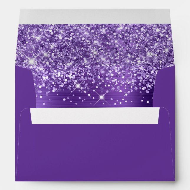 Glittery Amethyst Purple Glam Envelope (Back (Bottom))