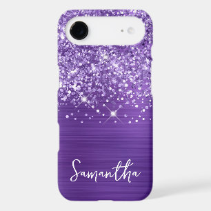 Glittery Amethyst Purple Glam Name iPhone 17 Air Case