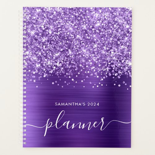 Glittery Amethyst Purple Glam Planner
