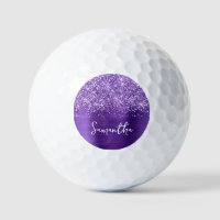 Glittery Amethyst Purple Glam Script Name