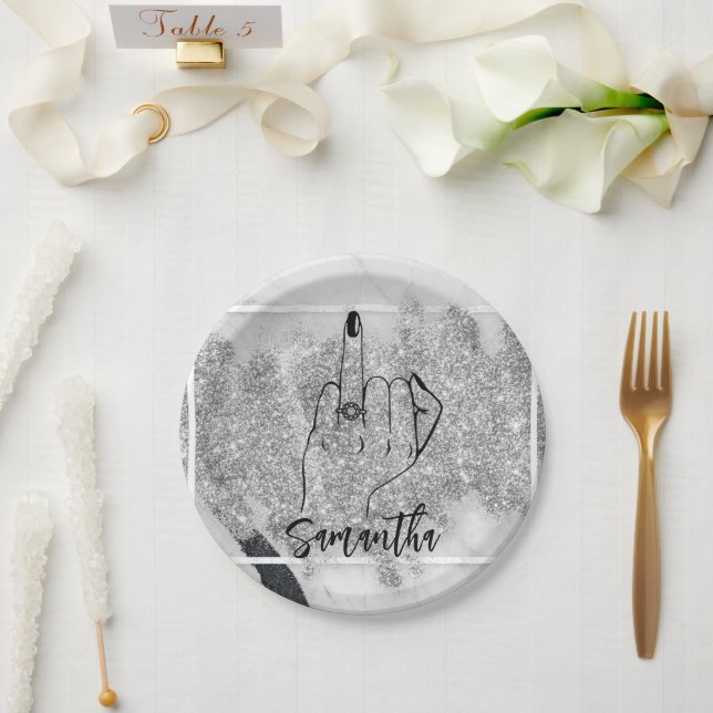 Glittery Bachelorette Party | Bridal Party Paper Plates (Wedding)