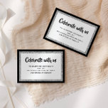 Glittery Bat Mitzvah Black and Silver Detail Card<br><div class="desc">This trendy insert card features bold lettering on the front with a layered look in silver glitter and white,  and a solid colored background. Add your text using the template form. Change the font,  layout and colors using the Design Tool.</div>