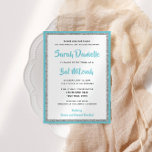 Glittery Bat Mitzvah Blue and Silver Rectangle Invitation<br><div class="desc">This trendy Bat Mitzvah invitation features sparkling faux glitter layered against a solid color background. Use the template form to add your own information. The Design Tool can be used to change the font style,  color and layout.</div>