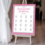 Glittery Bat Mitzvah Pink and Silver Seating Chart Foam Board<br><div class="desc">This simple design features faux silver glitter and your custom text.  Use the template form to add your information.</div>