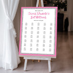 Glittery Bat Mitzvah Pink Silver XL Seating Chart Foam Board<br><div class="desc">This simple design features faux silver glitter and your custom text.  Use the template form to add your information.</div>