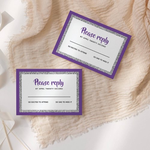 Glittery Bat Mitzvah, Purple and Silver