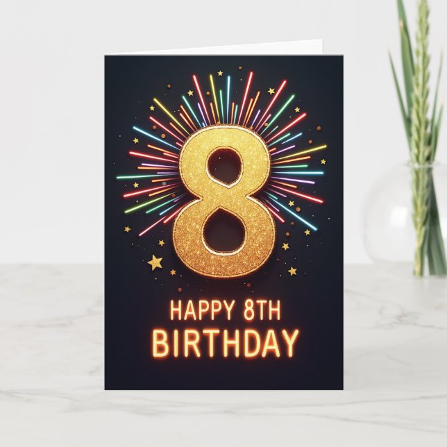Glittery Birthday Starburst Card (Front)