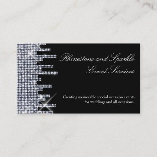 Glittery Black/Silver Glamour Business Cards