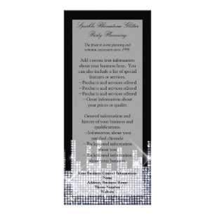 Glittery Black/Silver Glamour Elegant Program/ Rack Card
