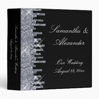 Glittery Black/Silver Glamour Wedding Album Cover Binder