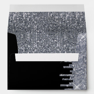 Glittery Black/Silver Glamour Wedding Envelope