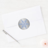 Glittery Blue and Silver Snowflake Sticker (Envelope)