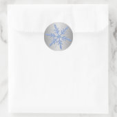 Glittery Blue and Silver Snowflake Sticker (Bag)