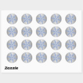 Glittery Blue and Silver Snowflake Sticker (Sheet)