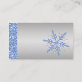 Glittery Blue and Silver Snowflakes Placecards (Back)