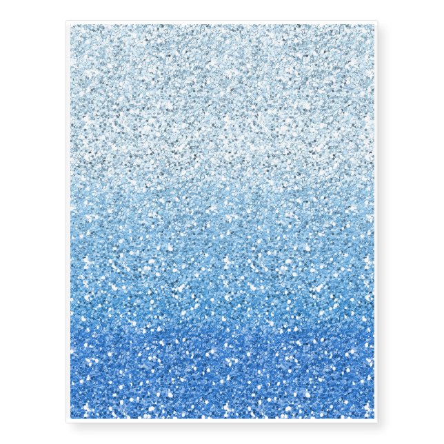 Glittery Blue Ombre Spectrum Temporary Tattoos (Front)