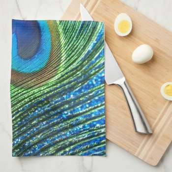 Glittery Blue Peacock Feather Still Life Towel by Peacocks at Zazzle