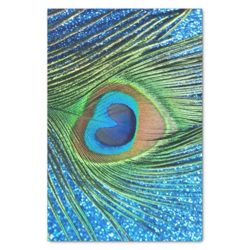 Glittery Blue Peacock Tissue Paper Zazzle 1051