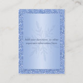 Glittery Blue Snowflake Directions Enclosure Card (Back)