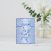 Glittery Blue Snowflake Directions Enclosure Card (Standing Front)