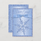 Glittery Blue Snowflake Directions Enclosure Card (Front/Back)