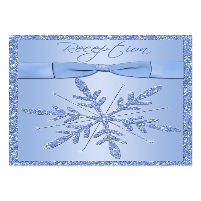 Glittery Blue Snowflake Enclosure Card Business Cards