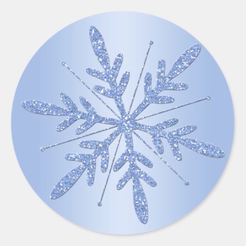 Glittery Blue Snowflake Sticker