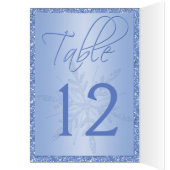 Glittery Blue Snowflake Table Number Card (Inside (Left))