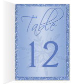 Glittery Blue Snowflake Table Number Card (Inside (Right))