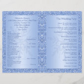 Glittery Blue Snowflake Wedding Program (Back)