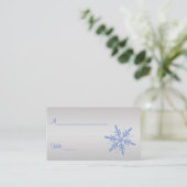Glittery Blue Snowflakes Placecards (Standing Front)