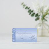Glittery Blue Snowflakes Placecards (Standing Front)