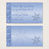 Glittery Blue Snowflakes Wedding Favor Tag (Front & Back)