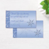 Glittery Blue Snowflakes Wedding Favor Tag (Desk)