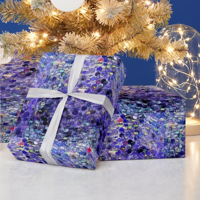 Glittery Blue Wrapping Paper (Holidays)