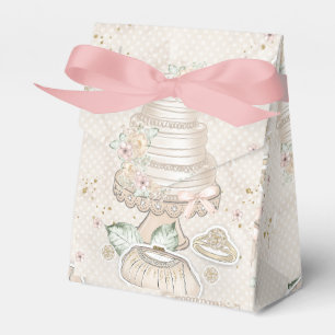 Glittery Bridal Wedding Pattern Favor Boxes