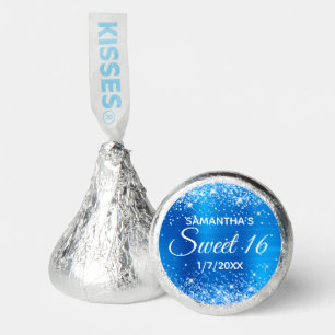 Glittery Bright Blue Foil Sweet 16 Hershey®'s Kisses®