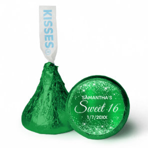 Glittery Bright Green Ombre Foil Sweet 16 Hershey®'s Kisses®