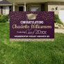 Glittery Burgundy and Gold Congrats Graduate Sign