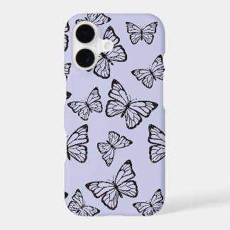 Glittery Butterflies Black and White iPhone 17 Case